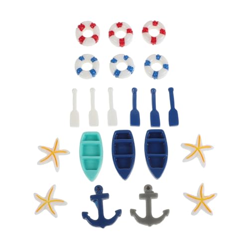 UPKOCH 1satz Miniatur Strand Boot Mit Resin Figuren Kreative Deko Für Puppenhaus Strandzubehör Sommerliche Mikrolandschaft Strandatmosphäre von UPKOCH