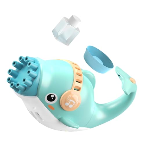 UPKOCH 1 Satz Musikblasenmaschine Blasenmacher Delphinblasenbläser Kinderspielzeug Seifenblasenset Elektrischer Seifenblasenhersteller Outdoor- Strandspielzeug Green Plastik von UPKOCH