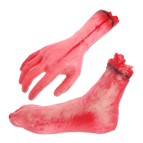 UPKOCH 1 Satz Party-Streich- Halloween Scherzartikel Halloween Dekoration Halloween-Körperteile Halloween-Dekorationen im Freien Tür Blut-Hand-Requisite Halloween gefälschter Fuß von UPKOCH