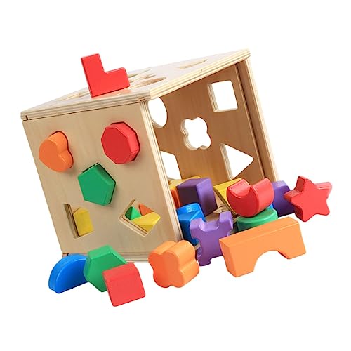 UPKOCH 1 Satz Passende Blöcke Bausteine Spielzeug Formsortierwürfel Formsortierblöcke Holz Intelligenz-Box Puzzle von UPKOCH