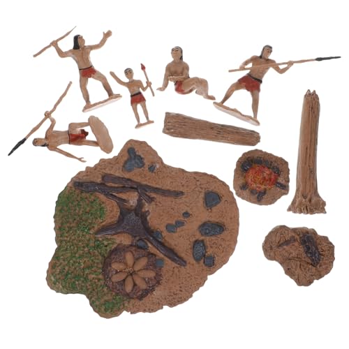 UPKOCH 1 Satz Primitive Lebensszenen Männer winzige Menschenfiguren kleine Figuren für kleine Menschen Figuren Sandtisch Deko Miniatur-Primitivmensch saftiges Plastik von UPKOCH