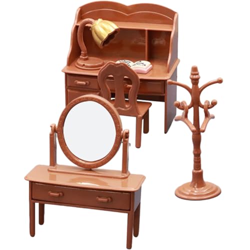UPKOCH 1 Satz Puppenhaus Schreibtisch Zubehör für den Puppenhausgarten Miniaturen für kinderspielzeug Toys winziges Stuhlmodell Mini-Möbelmodell Plastik Brown von UPKOCH