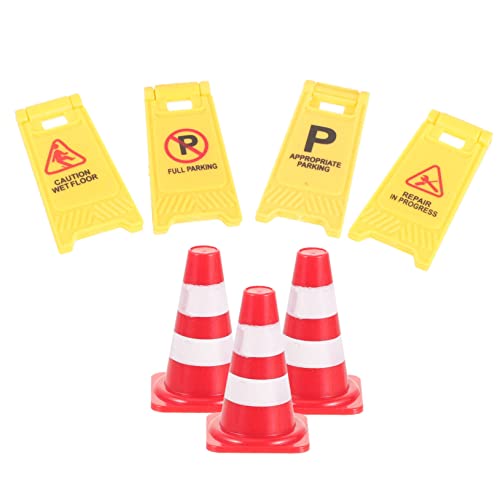 UPKOCH 1 Satz Puppenhaus-Warnschild Kid Play Matte Fußball-Süß Zapfen verkehrszeichen verkehrszeichen Verkehrszeichen- Mini-Verkehrszeichen Plastik Yellow von UPKOCH