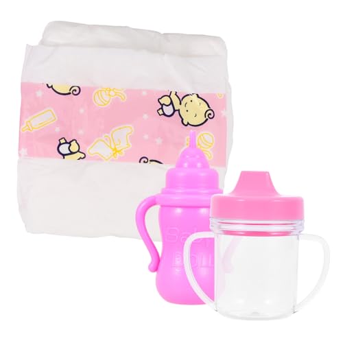 UPKOCH 1 Satz Puppenzubehör Puppenhaus Zubehör Babypuppenflaschen Miniaturflaschen Miniaturwindeln Kleine Futterflaschen Kinderspielzeug Mini-saftflaschen Zubehör Für Babypuppen Plastik von UPKOCH