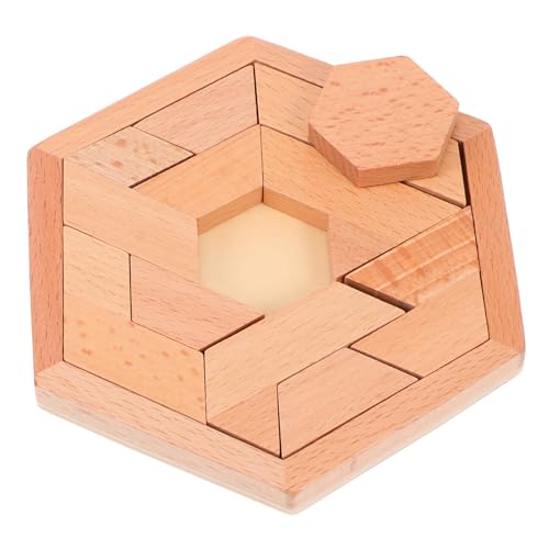 UPKOCH 1 Satz Puzzle-Bausteine Kinder rätsel Tangram Toys Gehirn Puzzle für Erwachsene Spielzeug Rätsel für Erwachsene Sechseck-Puzzle lustiges Rätsel Erwachsener hochwertiges Holz von UPKOCH