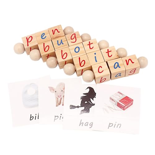UPKOCH 1 Satz Rechtschreibspielzeug -Puzzle- Mit Alphabetblöcken Buchstaben Baustein Kinderbuchstabenblöcke Buchstabenspielzeug Babyblöcke Kinderspielzeug Papier von UPKOCH