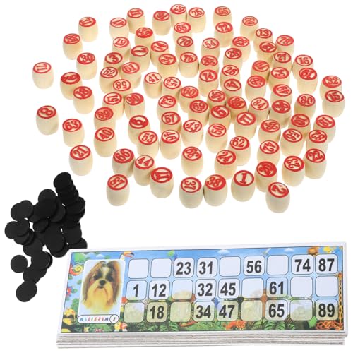 UPKOCH 1 Satz Russisches Lotto Familienspiel mit Bingo Karten und Holzfässern für Partys und Gesellschaftsspiele Leicht und Tragbar für Unvergessliche Spielabende von UPKOCH
