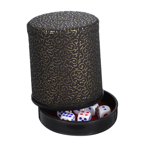 UPKOCH 1 Satz Schallgedämpfter Würfelbecher partyspiel bunt Kind Würfelbecher mit Würfeln Halter für Spielwürfel Party-Würfelbecher Spielzubehör ktv Würfelbecher Zubehör Abs Black von UPKOCH