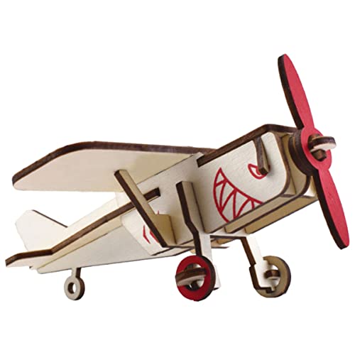 UPKOCH Handgefertigtes Flugzeug-Puzzle Aus Holz 3D-Montage Bastelspielzeug Kein Kleber Lehrreich Für Jungen Und Mädchen von UPKOCH