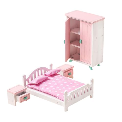 UPKOCH Puppenhaus-miniaturmöbel – Mini-hausbett Und Schlafzimmer-Set Aus Holz – Ideal Zum Spielen UPKOCH Puppenhaus-miniaturmöbel – Mini-hausbett Und Schlafzimmer-Set Aus Holz – Ideal Zum Spielen von UPKOCH