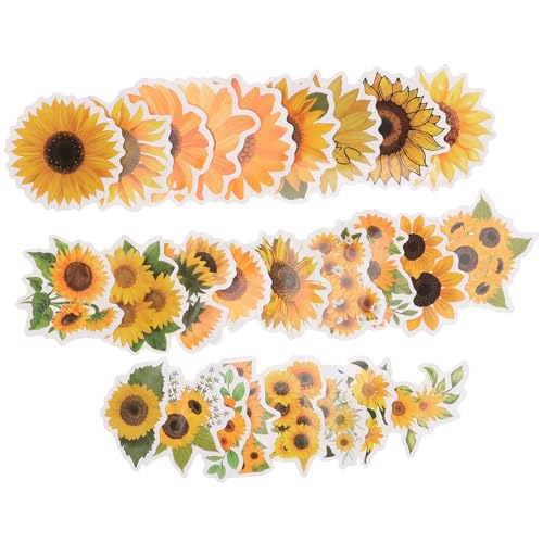 UPKOCH Sonnenblumen-Aufkleber-Set 50 Stück Selbstklebende Aufkleber Wasserflasche Laptop Helm Dekorationen von UPKOCH