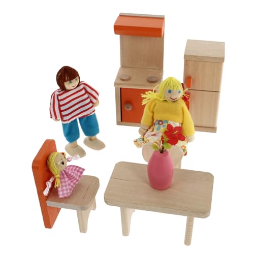 UPKOCH Set Mit Mini-kunstmöbelspielzeug - Kognitives Spielzeug Aus Holz Für Kinder - Realistisches Küchenspielzeug Für Mädchen - Für Kleinkinder von UPKOCH