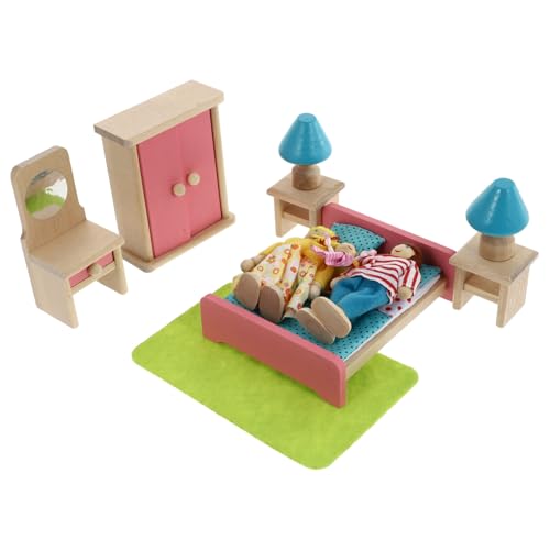 UPKOCH 1 Satz Spielhaus interaktives kinderzimmer zubehör kinderspielzeuge Kinderzimmer Accessoires kinderknallzeug Schlafzimmer-Modell aus Holz Stoff Green von UPKOCH