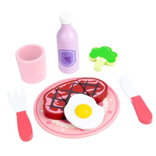 UPKOCH 1 Satz Steak-Food- Miniaturen Essen Für Mädchen Lebensmittelspielzeug Für Die Küche Spielzeugküchenzubehör Spielküchenzubehör Holzsteak-Modell Hölzern von UPKOCH