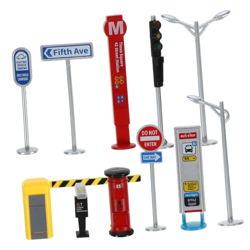 UPKOCH Miniatur-verkehrszeichen-Set Für Kinder – Spielzeug Für Die Früherziehung 1 Set Verkehrszeichen-Spielzeug Verkehrszeichen-Modelle von UPKOCH
