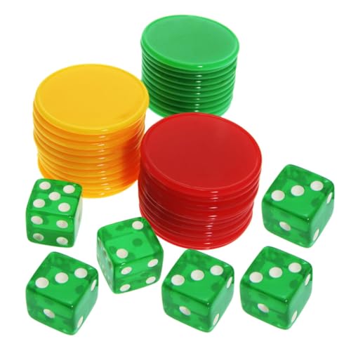 UPKOCH 60-teiliges Bingo-würfelspiel-Set Mit Verschleißfesten Acrylwürfeln Partyzubehör von UPKOCH