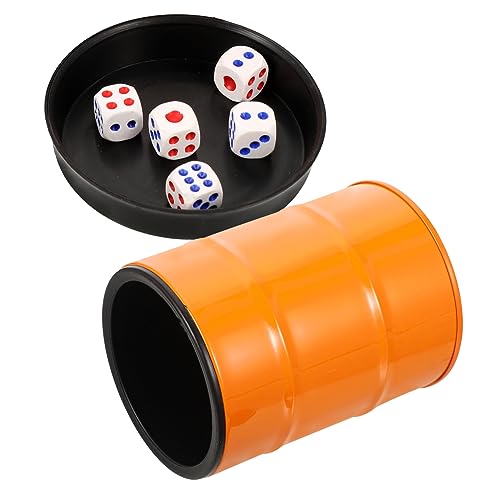 UPKOCH 1 Satz Würfelhalter für Spiel Würfelbecher mit Deckel Party Gefälligkeiten Würfelbehälter Würfelbecher schütteln Code Zubehör für Würfelspiele Flexible Würfelhalter Plastik Orange von UPKOCH