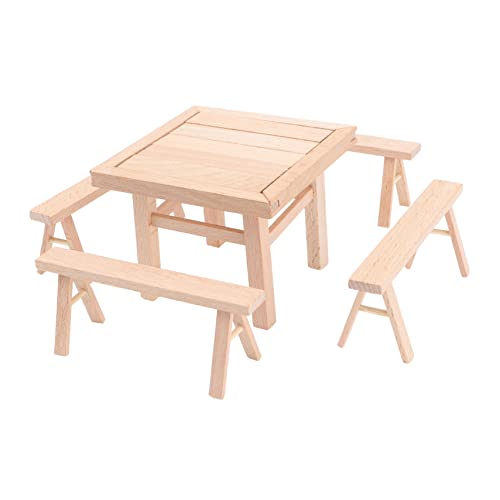 UPKOCH 1 Satz Zusammengebaute Holztische und Stühle Puzzles aus Holz Mini-Möbel kinderzimmer zubehör Kinder holzspielzeug Kindertisch und Stühle Spielzeuge Holzspielzeug zum Zusammenbauen von UPKOCH
