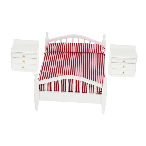 UPKOCH 1 Satz puppenhaus doppelbett für kinderspielzeug oyuncak dolapları spielsachen kleine hausdekore mini Schrank Birkensperrholz von UPKOCH