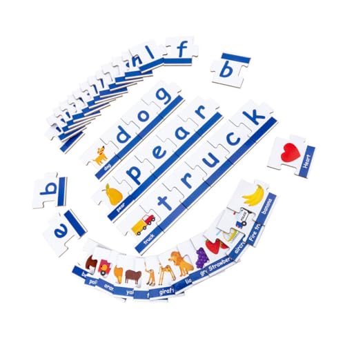 UPKOCH 1 Schachtel 90 Stück Wort Rätsel Spielzeug Für Kleinkinder Karten Zur Rechtschreibung des Alphabets Spielzeug Für Kinder Wörter Lernspiele Buchstabe Hölzern Spielzeugset von UPKOCH
