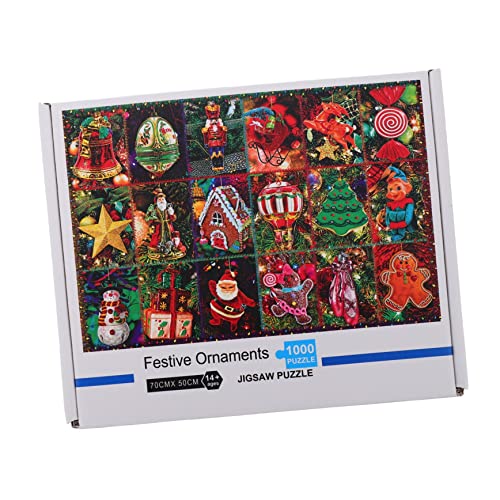 UPKOCH 1 Schachtel Teile Weihnachts Puzzle aus Dickem Papier Robustes Jigsaw Puzzle mit Festlichem Intelligentes zur Stressreduktion Farbenfrohes Puzzlespiel für Erwachsene und Familien von UPKOCH