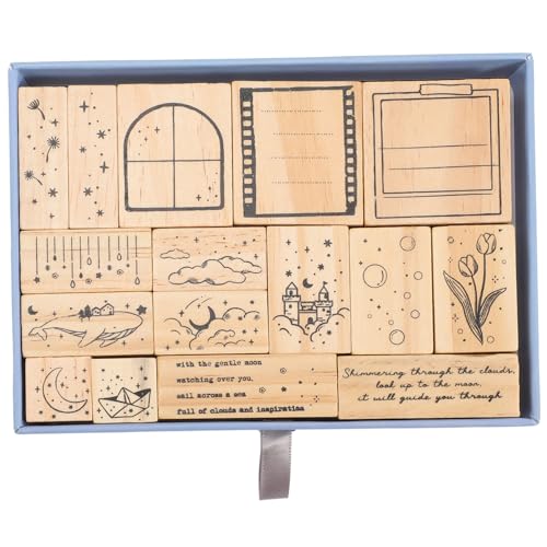 UPKOCH 1 Schachtel Vintage Holzstempel Set Romantische Blumenmuster für DIY Scrapbooking Kartenherstellung Tagebuchdekoration und Kreative Handwerksprojekte für Persönliche Bastelideen von UPKOCH