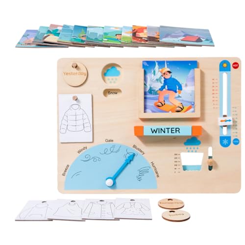UPKOCH Wetter-kognitives Brett - Montessori-lernspielzeug Für Kleinkinder - Lernspiele Für 4-jährige von UPKOCH