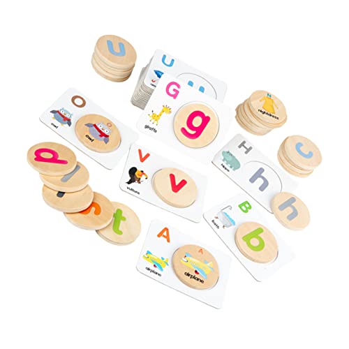 UPKOCH 1 Set Buchstabenpaarung Kinderspielzeug Eltern Kind Spiel Versorgung Lernspielzeug Lustige Passende Wortkarten Holz Passendes Rechtschreibung Lernspielzeug Aus Holz von UPKOCH