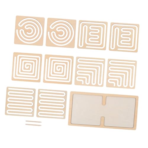 UPKOCH 1 Set Denkspiel Puzzles Feinmotorik Gehirn Puzzle Gehirntraining Denkfähigkeit Schreibtisch Puzzle Feinmotorik Holz Khaki von UPKOCH