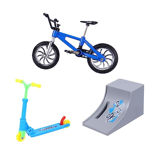 UPKOCH 1 Set Finger Skateboard Mini Fahrrad Neuartiges Fingerspielzeug Finger Bikes Finger Scooter Metall Action Fingerspielzeug Metall Finger Scooter Finger Scooter Blaue von UPKOCH