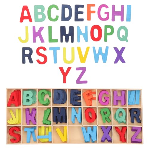 UPKOCH 1 Set Holz Alphabet Blöcke Mit Ablage Lustige Puzzle Block Alphabet Farbe Kognitiven Farbe Kognition von UPKOCH