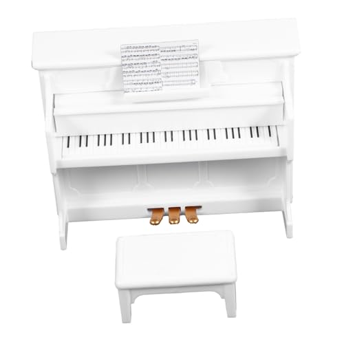 UPKOCH 1 Set Klavier Modellklavier Für Puppenhaus Klavier Für Minihaus Tiny House Zubehör Minihaus Zubehör Miniaturmöbel Tiny House Klavier Miniaturklavier Weißer Kunststoff von UPKOCH