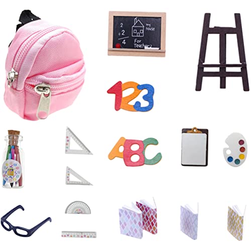 UPKOCH Set Mit Miniatur-schulbedarf Für Puppen 1 Packung Puppenrucksack Schulspielset Für Jungen Und Mädchen Lernspielzeug von UPKOCH