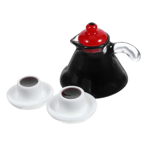 UPKOCH 1 Set Miniatur Lebensmittel Und Spielzubehör Für Puppenhäuser Foto Ornamente Kaffeepadmaschine Kaffeetassen Kaffeemaschinen Kaffeebecher Mini Kessel Kaffeekanne Zum von UPKOCH
