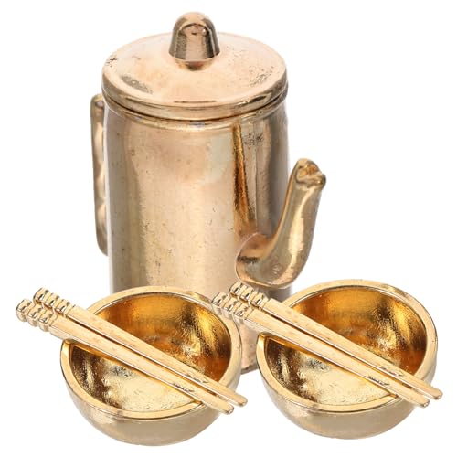 UPKOCH 1 Set Miniatur Puppenhausgeschirr Wasserkocher Puppenhauszubehör Wohnaccessoires Wasserkrüge Puppenhauszubehör Mini Küchengeschirr Ornament Mini Schüssel von UPKOCH