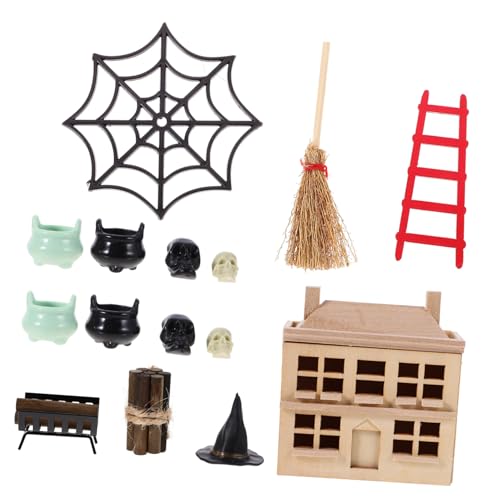 UPKOCH 1 Set Miniatur Puppenhausmöbel Ornamente Halloween Set Spielzeughaus Wohnaccessoires Modellbausätze Dekorationen Mini Halloween Puppenhausdekor Halloween Puppenhausbausatz von UPKOCH