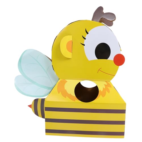UPKOCH 1 Set Papierbox Flugzeug Kleiner Junge Aufblasbarer Roboter Pool Kleine Zappel Kits Kleinkinder DIY Tragbares Tier Karton Tierkostüm Tierkostüm Tragbares Gelb von UPKOCH