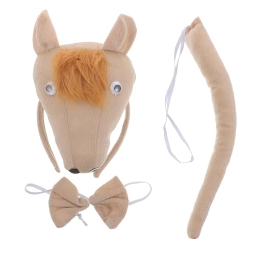UPKOCH 1 Set Pferde-Cosplay-Kostüm: Halloween-Pferdeohr-Stirnband, Fliege, , Tier-Anzieh-Outfit für die chinesische Neujahrsparty von UPKOCH