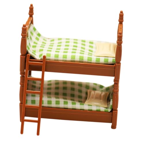 UPKOCH 1 Set Puppenhaus Doppelbett Kinderspielzeug Miniaturmöbel Ornament Minispielzeug Für Kindermöbel Miniatur Etagenbett Puppe Minibett Minimöbelmodelle Minipuppe Kunststoff von UPKOCH