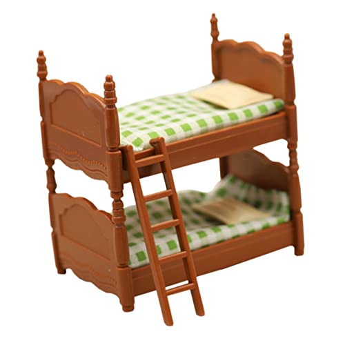 UPKOCH 1 Set Puppenhaus Doppelbett Mini Miniatur Möbel Ornament Mini Puppe Miniatur Etagenbett Für Mini Möbelmodelle Kinderspielzeug Kindermöbel Puppe Mini Bett Kunststoff von UPKOCH