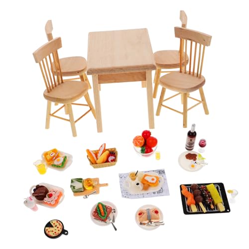UPKOCH 1 Set Puppenhaus Küchenzubehör Kinderküchenspielzeug Mädchendekor Van Kochgeschirr Modell Spielküche Spüle Mini Tisch Möbel Küchen Heim Rollenspiel Essen Miniatur von UPKOCH