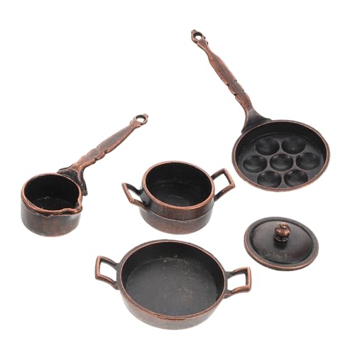 UPKOCH 1 Set Puppenhaus Topfset Exquisite Kleine Möbel Puppenhaus Mini Zubehör Puppenhaus Küchenmöbel Teeparty Puppenhaus Mini Puppenhaus Küchengeschirr Metall von UPKOCH