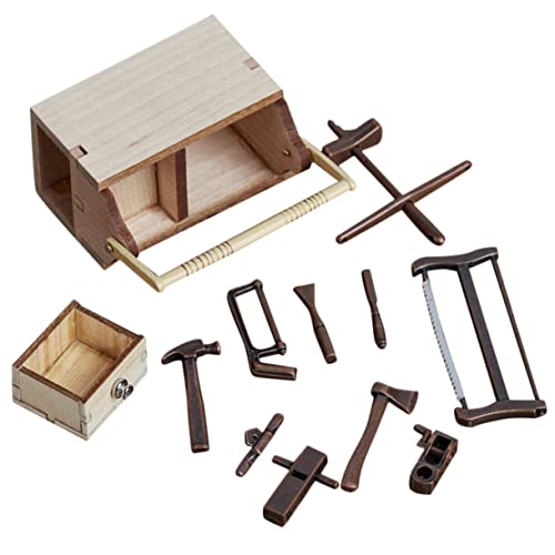 UPKOCH 1 Set Puppenhaus Werkzeugkasten Mini Puppenspielzeug Schreibtischzubehör Mini Werkzeugkasten Werkzeugkoffer Dekoration Dekoratives Minihaus Werkzeug Schreibtisch Mini von UPKOCH