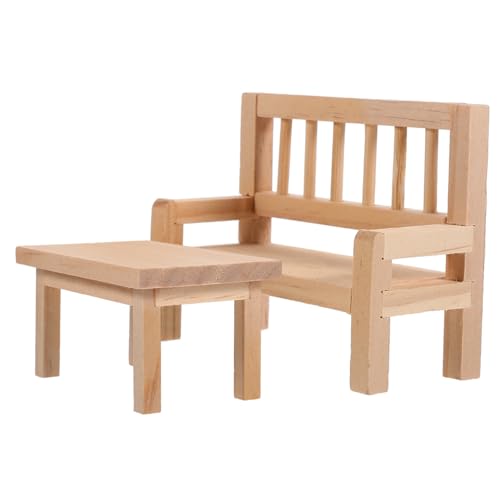 UPKOCH 1 Set Miniatur Möbel Tisch Stuhl Modell Puppenhaus Mini Stühle Miniatur Tisch Holz Material Pädagogisches Spielzeug von UPKOCH
