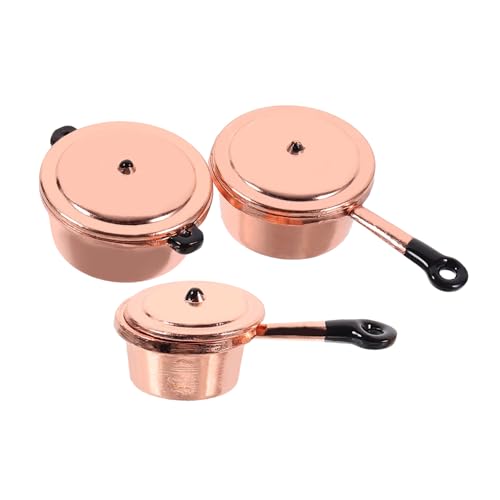 UPKOCH 1 Set Puppenhauszubehör Mini Topf Modellküche Mini Herde Puppenhaus Miniatur Topf Mini Herde Pädagogisches Mini Kochgeschirr Puppenhaus Miniatur Kochgeschirr Eisen von UPKOCH