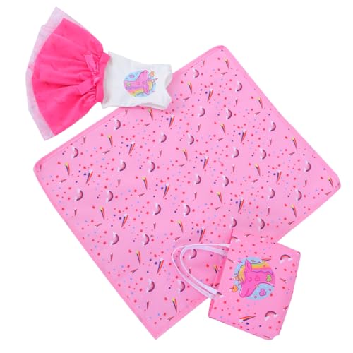 UPKOCH 1 Set Puppenzubehör Set Mit Puppenkleidung Für Mädchen Essmatte Für Den Außenbereich Und Tasche Für 18 Zoll Mädchenpuppen von UPKOCH