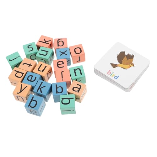 UPKOCH 1 Set Rechtschreibspiele Mit Lernkarten Montessori Für Passende Buchstaben Aus Holz Pädagogisches Lernspielzeug Für Den Vorschulkindergarten von UPKOCH