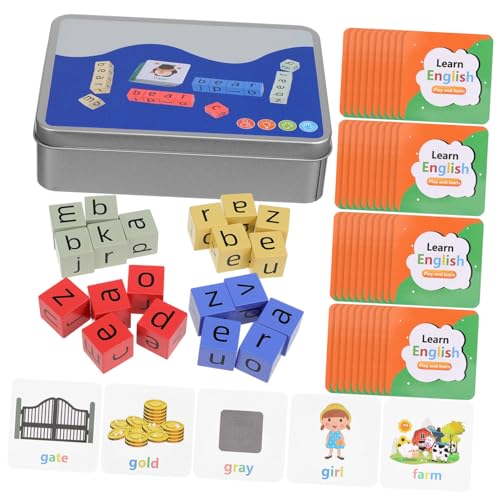 UPKOCH 1 Set Rechtschreibwortkarten Rechtschreibspiel Wortspiele Für Würfelspiele Für Rechtschreib Puzzlespiel Buchstabenblöcke Zum Buchstabieren Alphabet Karteikarten Alphabet von UPKOCH