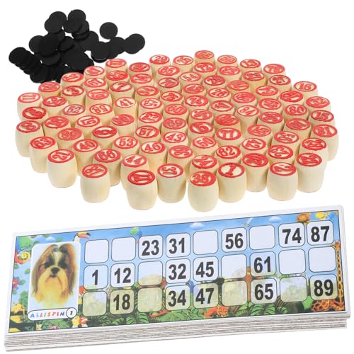 UPKOCH 1 Set Russische Lotos-Familienbrettspiele – Russisches Bingo-Spiel Aus Holz Mexikanisches Bingo-Spiel Party Lustiges Spiel Für Erwachsene Russisches Lotto-Spielzubehör von UPKOCH