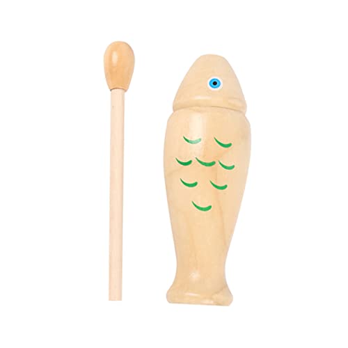 UPKOCH 2 Stück Holzfischform Musik Rhythmus Spielzeug Jungen Und Mädchen Musikinstrument Holz Musikwerkzeug Schlaginstrument Shaker Musikinstrument Jungen Und Mädchen Musikspielzeug von UPKOCH